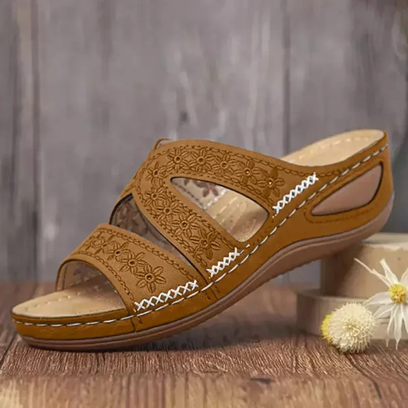 Heidi-Mode | Premium Orthopädische Sandalen mit Keilabsatz und Offener Zehpartie - Image 6