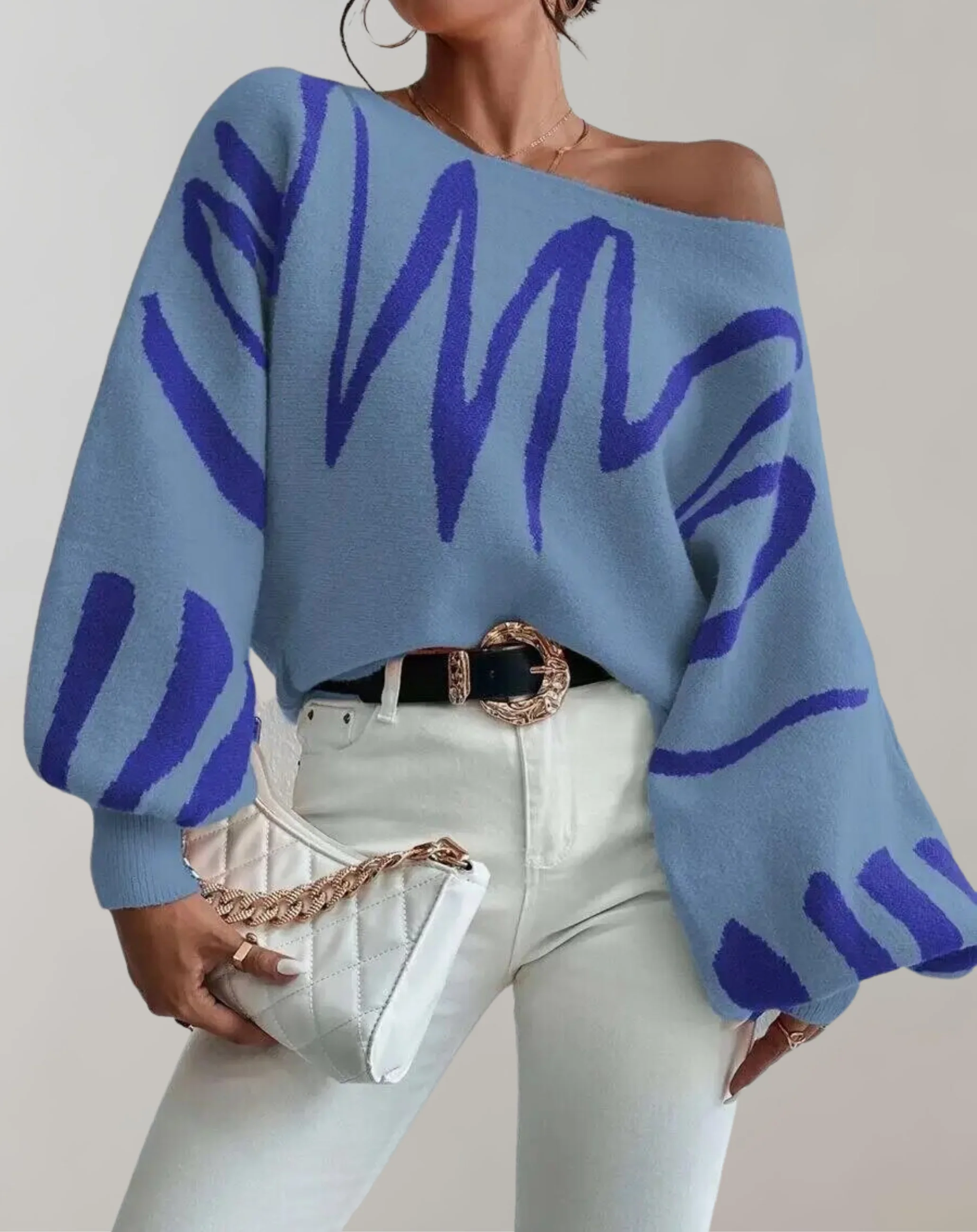 Heidi-Mode | Print Laternenärmel Off-Shoulder - Image 4