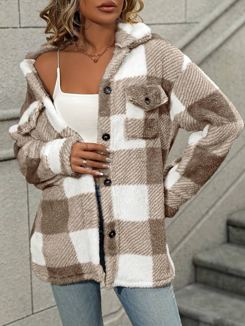 Heidi-Mode | Karo Fleece-Jacke - Image 16