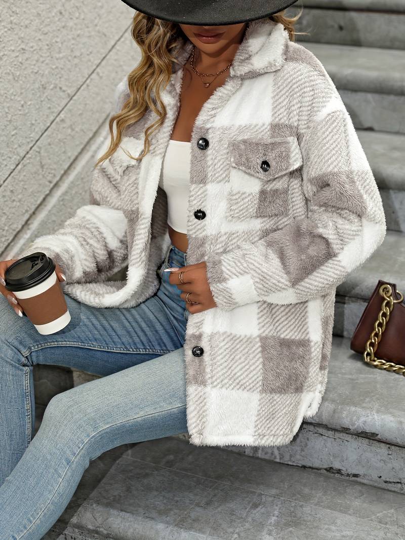 Heidi-Mode | Karo Fleece-Jacke - Image 5