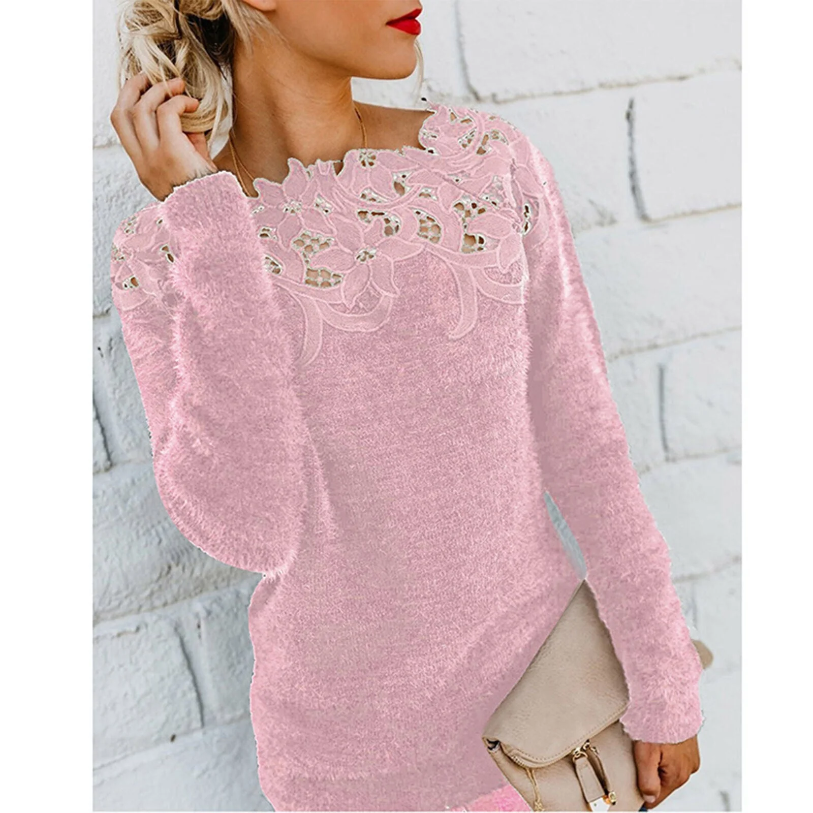 Heidi-Mode | Pullover mit Spitzenrand für Damen - Image 3