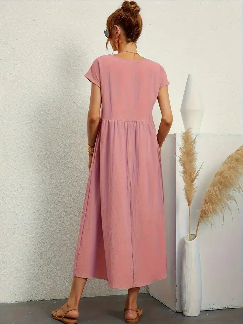 Heidi-Mode | Raffinierte Leinen Sommerkleid mit Praktischen Taschen - Image 12