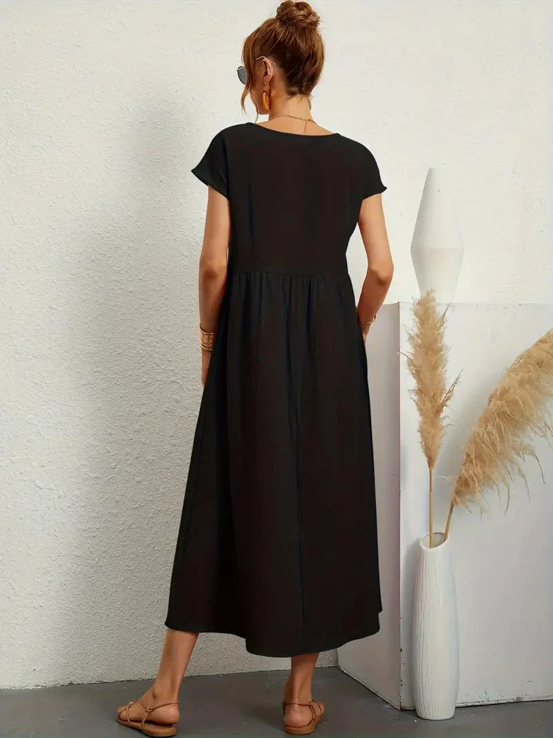 Heidi-Mode | Raffinierte Leinen Sommerkleid mit Praktischen Taschen - Image 15
