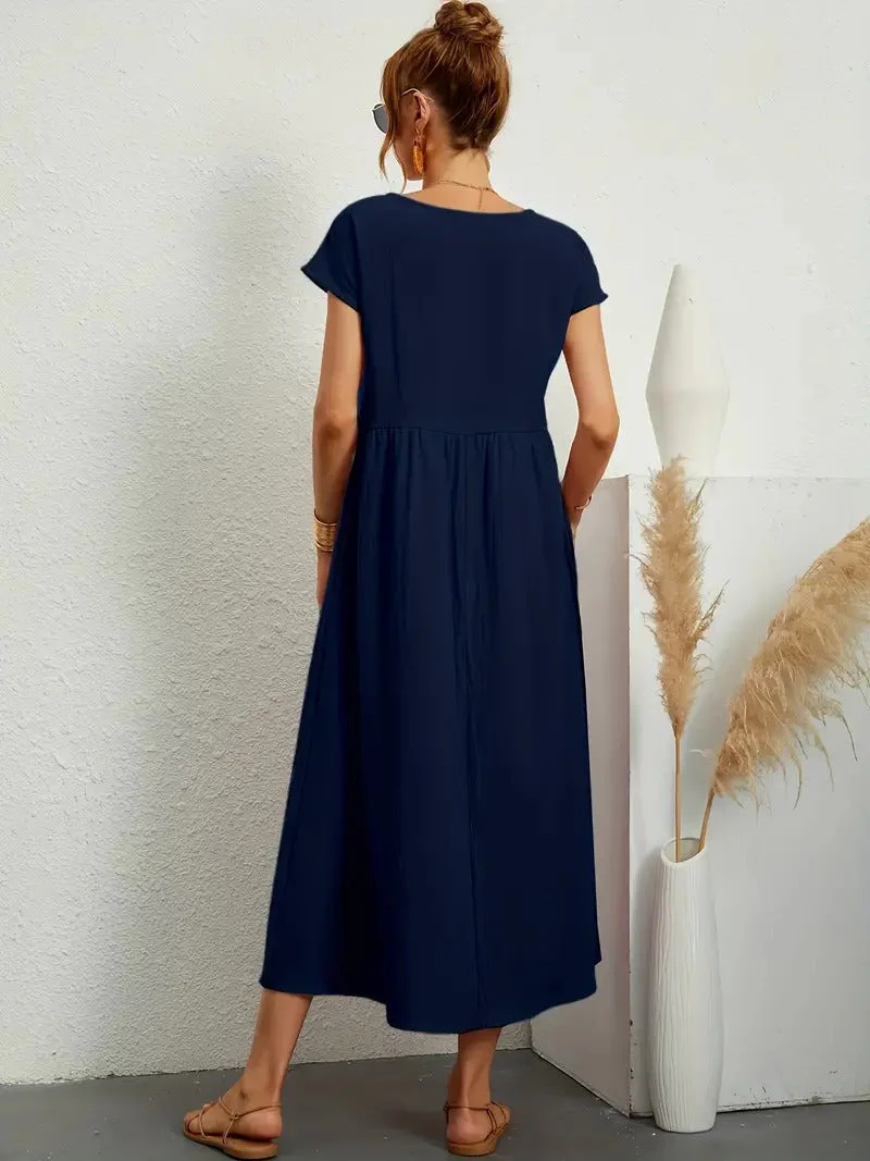 Heidi-Mode | Raffinierte Leinen Sommerkleid mit Praktischen Taschen - Image 9