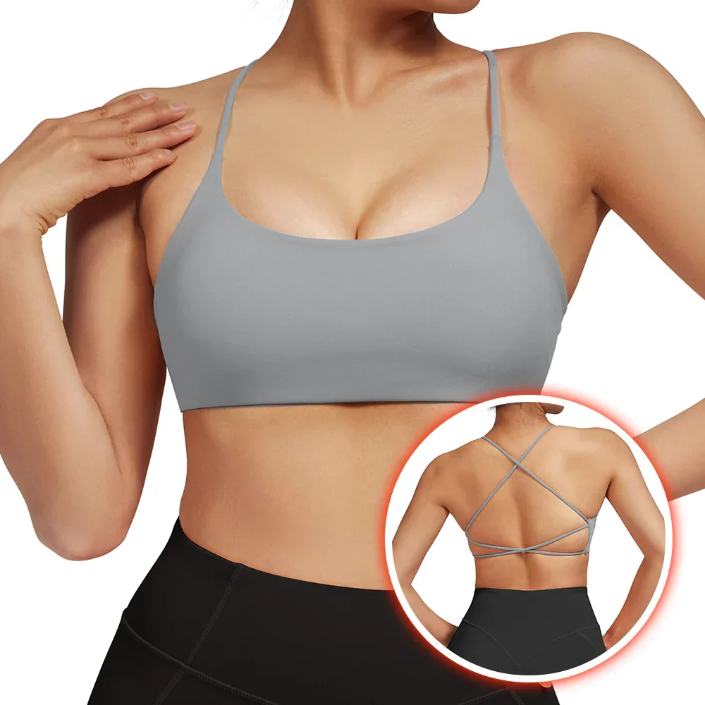 Heidi-Mode | Rückenfreier Stoßfester Fitness Sport Bh mit Polstern für Frauen - Image 5