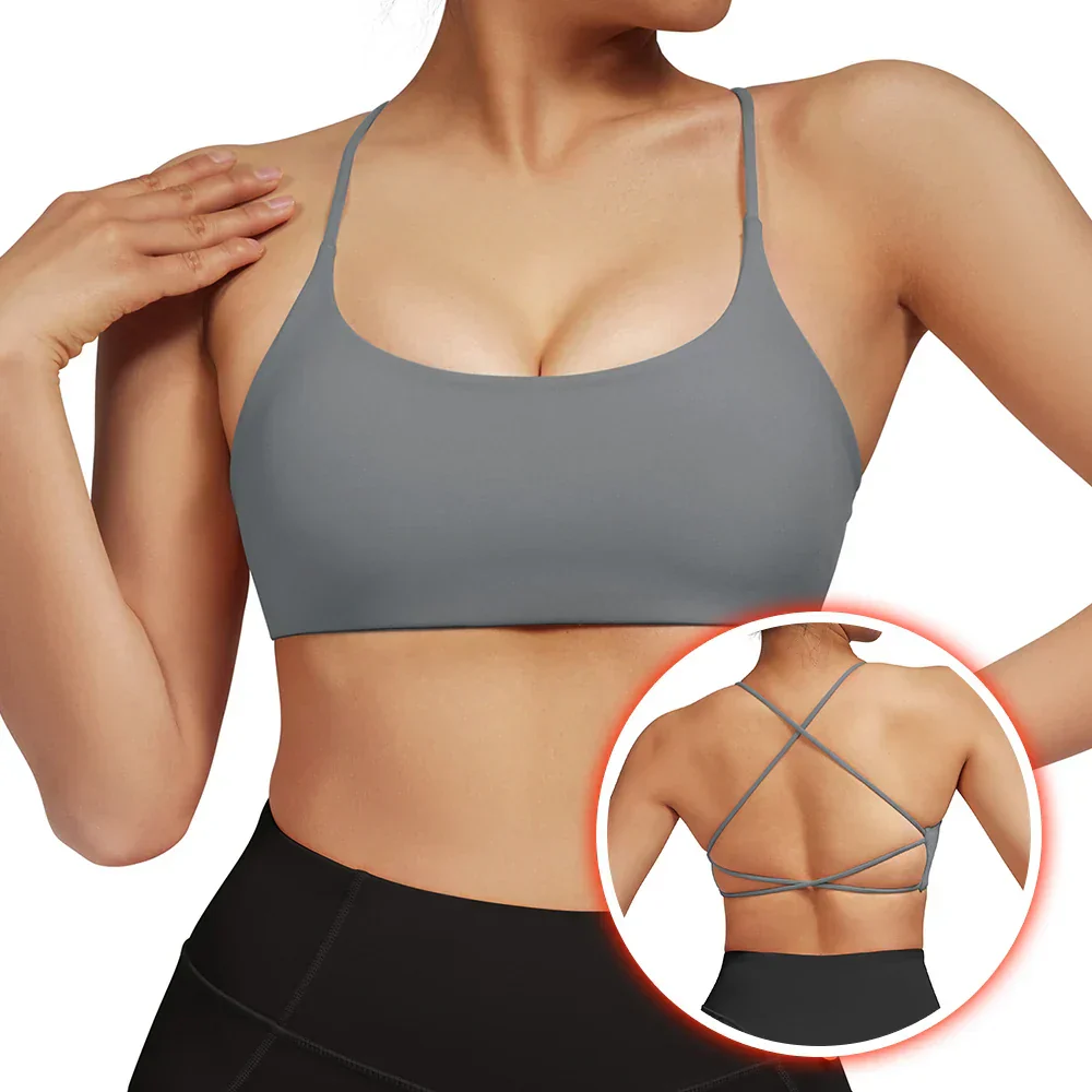 Heidi-Mode | Rückenfreier Stoßfester Fitness Sport Bh mit Polstern für Frauen - Image 6