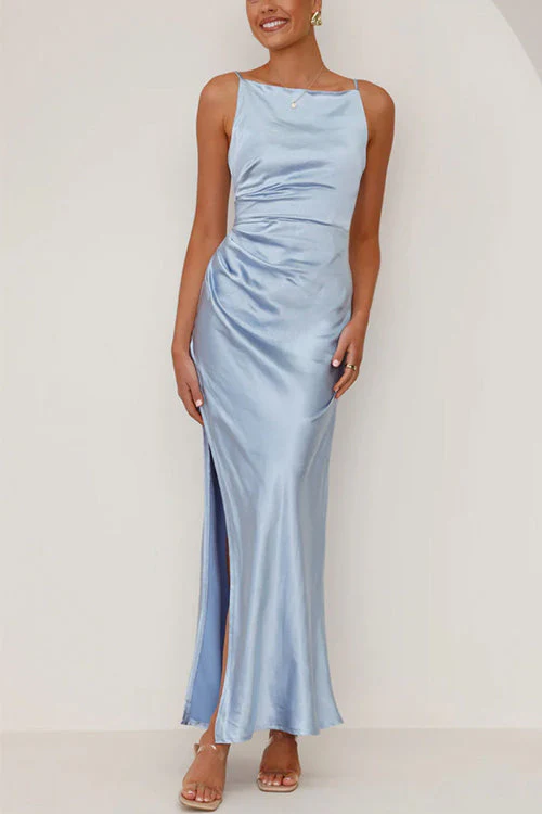 Heidi-Mode | Rosiedress Rückenfrei Seitenschlitz Maxi Cami Kleid - Image 5
