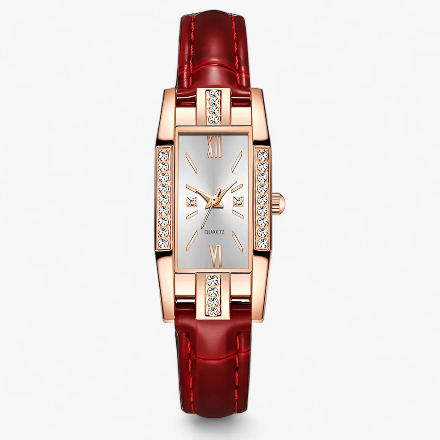 Heidi-Mode | Rechteckige Damenarmbanduhr mit Diamanten - Image 3