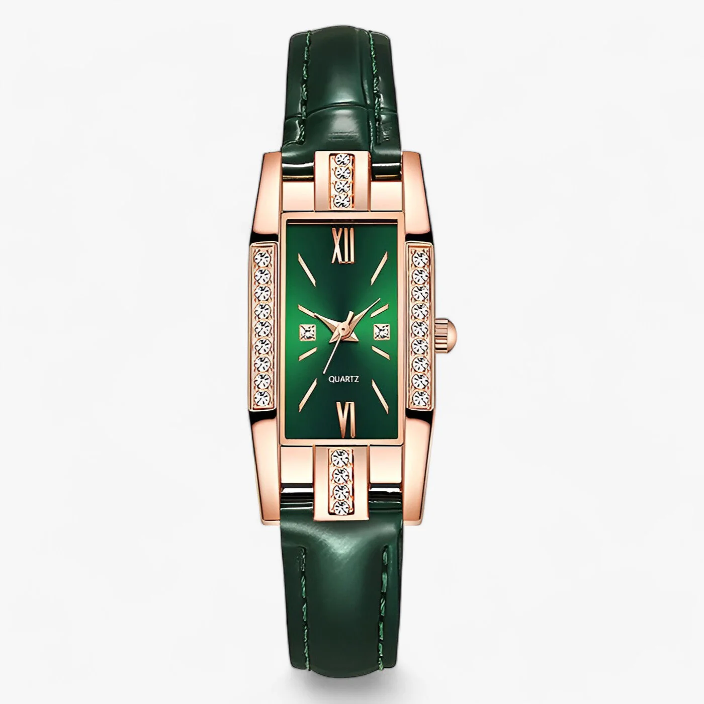 Heidi-Mode | Rechteckige Damenarmbanduhr mit Diamanten - Image 5