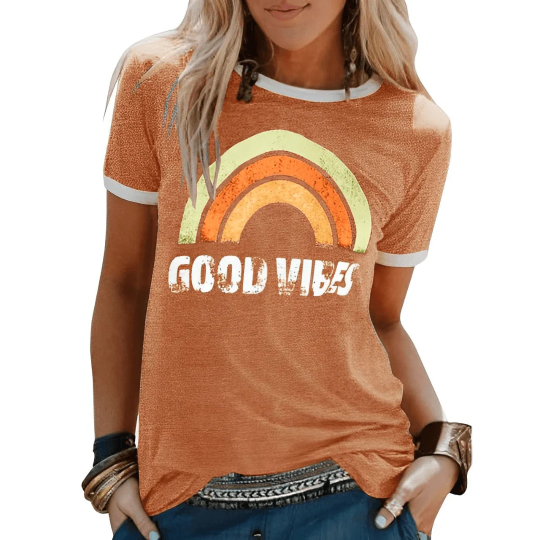 Heidi-Mode | Retro Good Vibes Grafik T-Shirt für Damen - Image 3