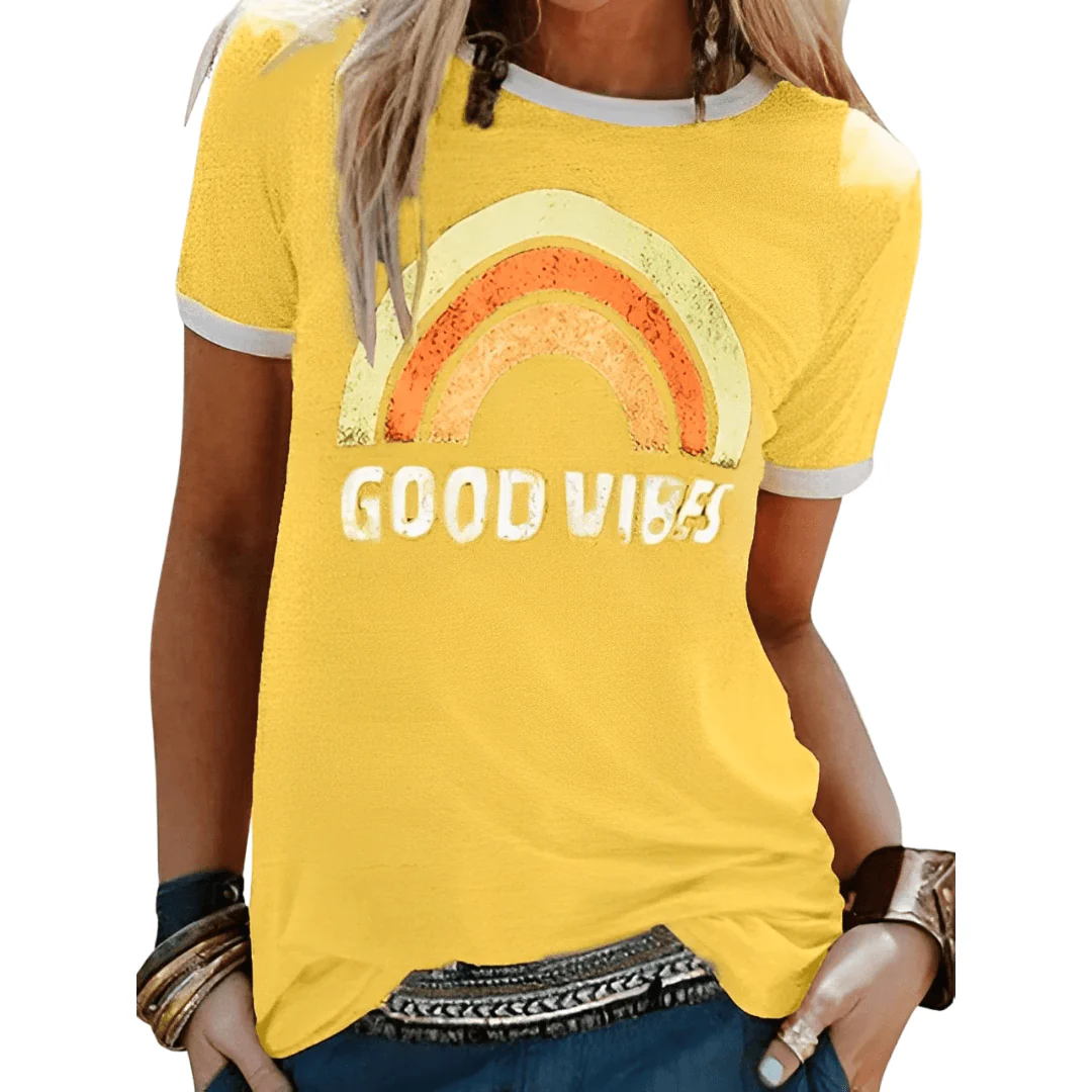 Heidi-Mode | Retro Good Vibes Grafik T-Shirt für Damen - Image 4