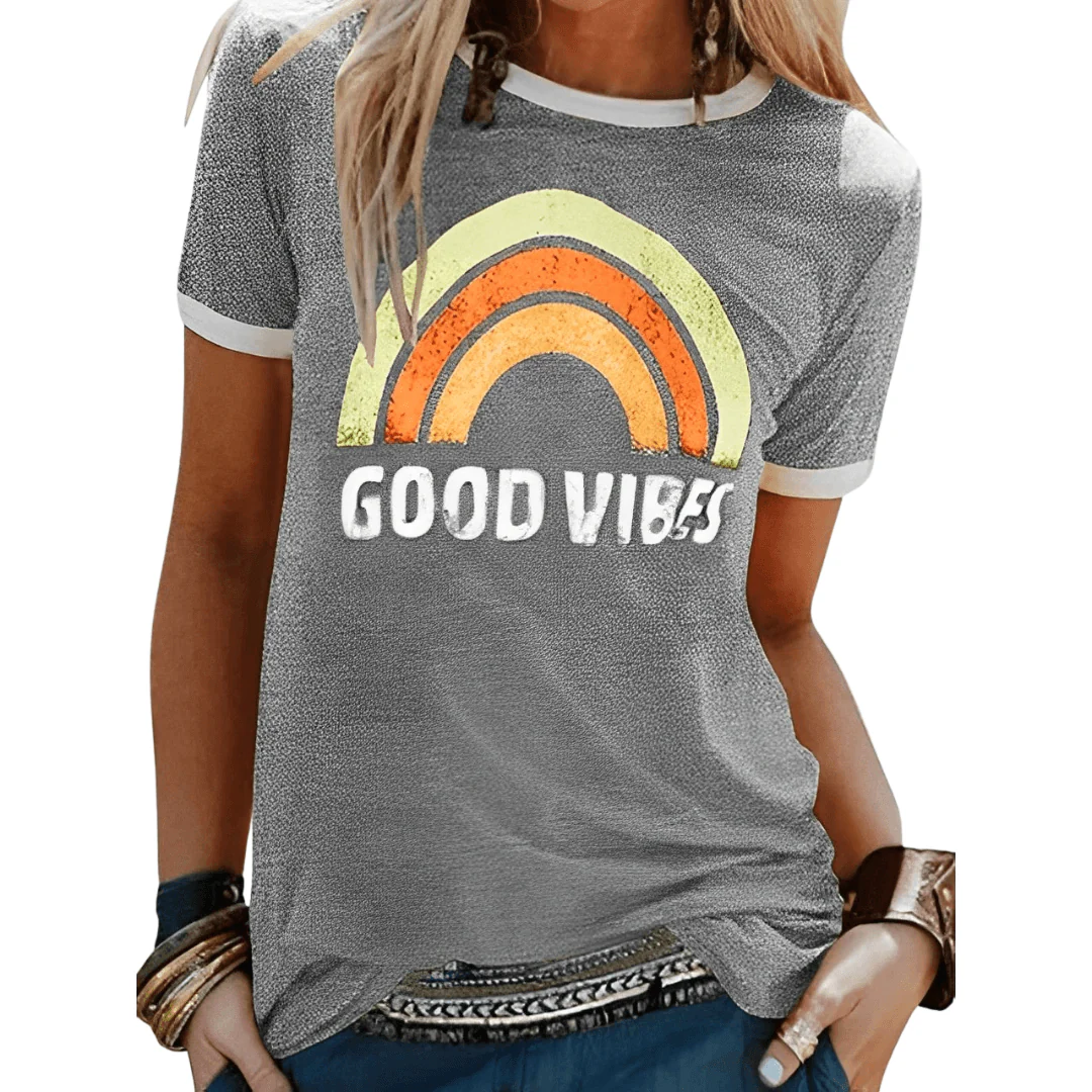 Heidi-Mode | Retro Good Vibes Grafik T-Shirt für Damen - Image 6
