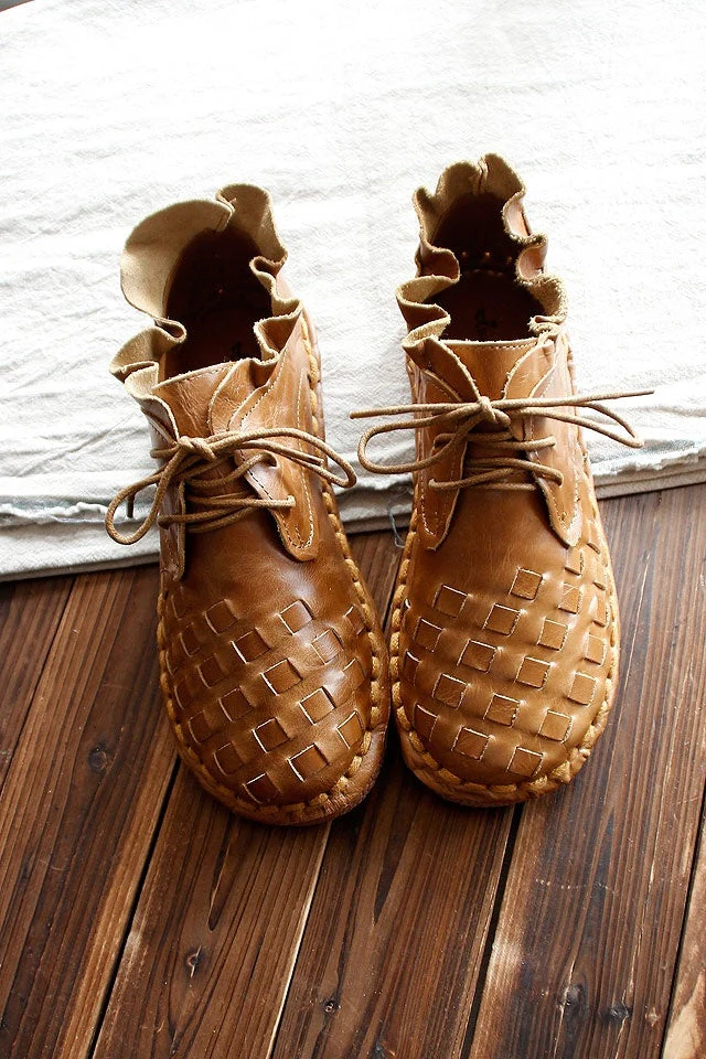 Heidi-Mode | Retro Künstlerisch Echtes Leder Damen Schuhe - Image 3