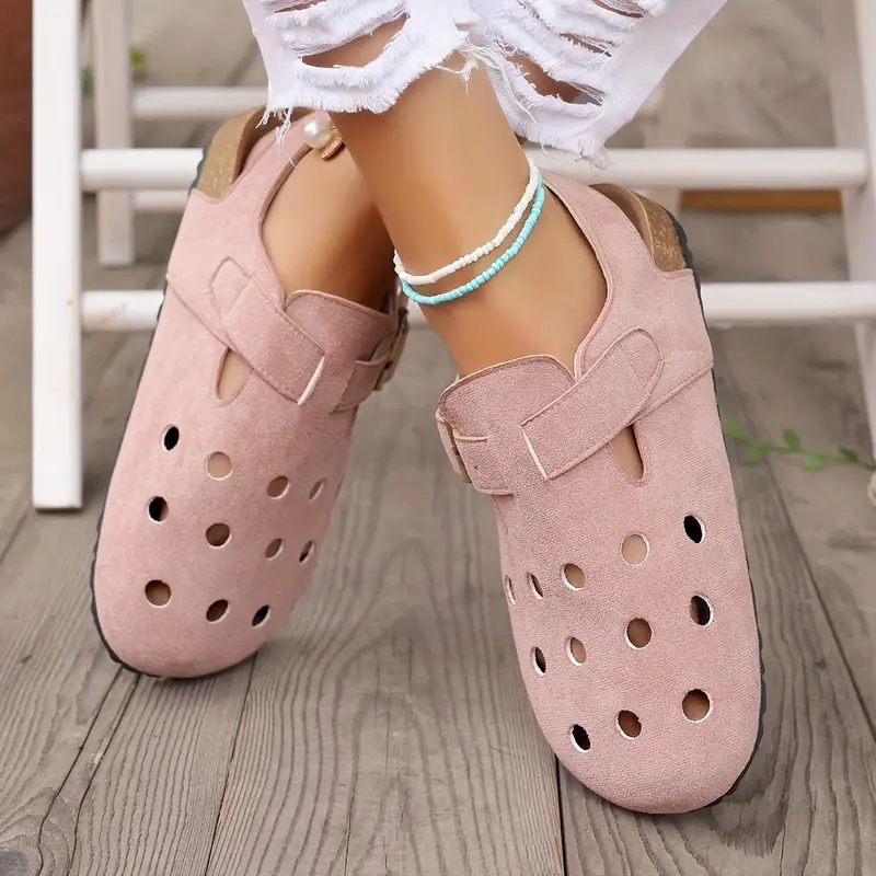 Heidi-Mode | Retro Kork Clogs mit Geschlossener Spitze und Schnallenriemen - Image 4