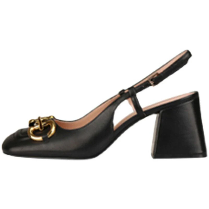 Heidi-Mode | Retro Mary Jane Schuhe mit Dicken Hohen Absätzen und Schnallen