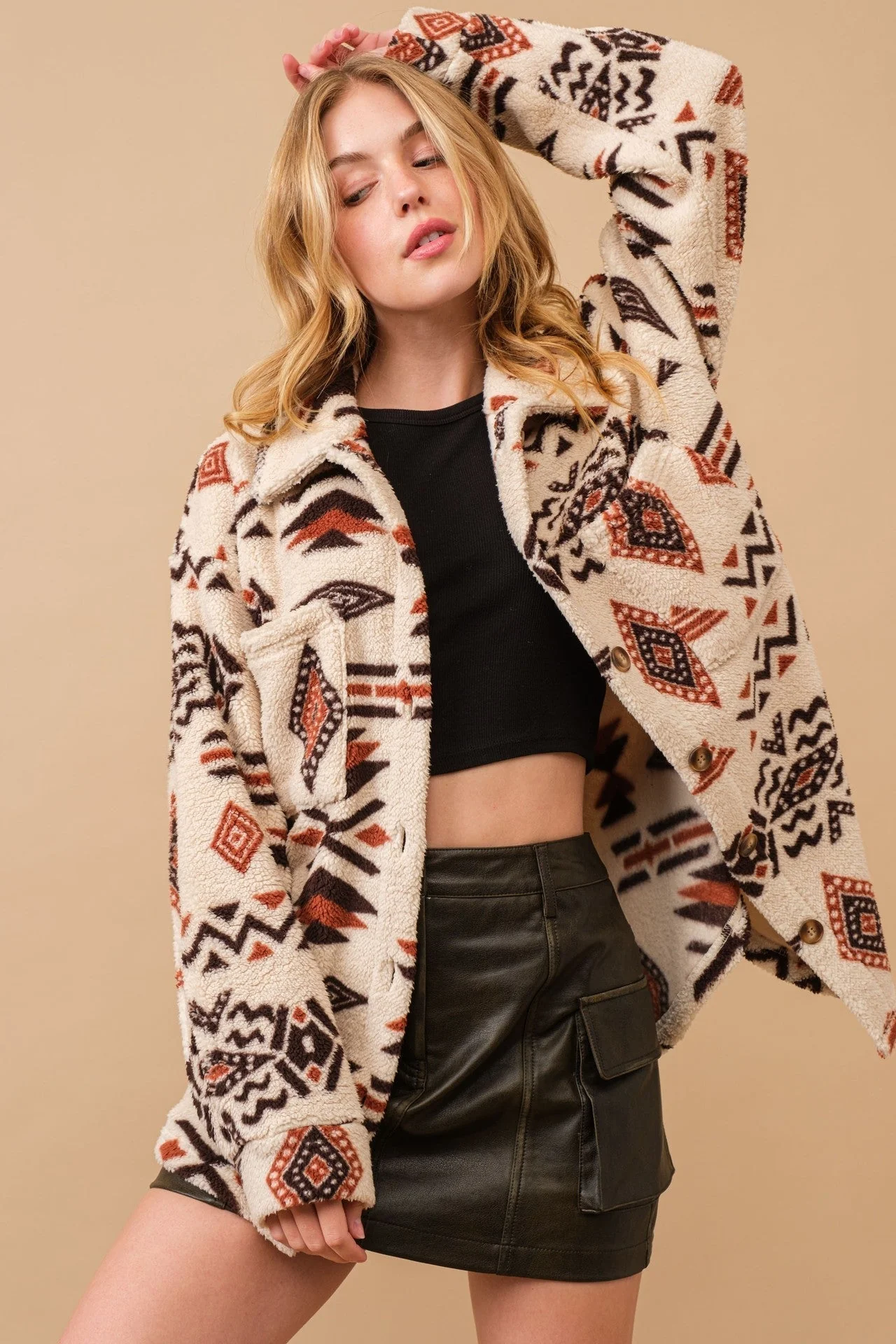 Heidi-Mode | Retro Plüschjacke mit Reverskragen - Image 5