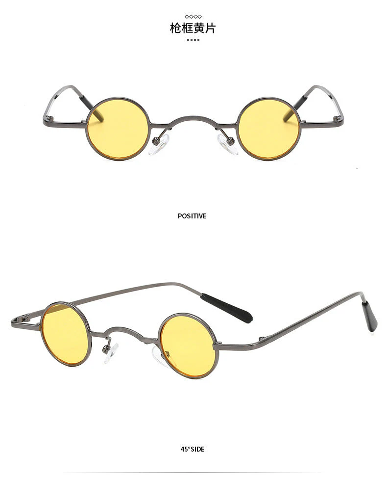 Heidi-Mode | Retro Sonnenbrille mit Kleinem Runden Rahmen für Herren - Image 8