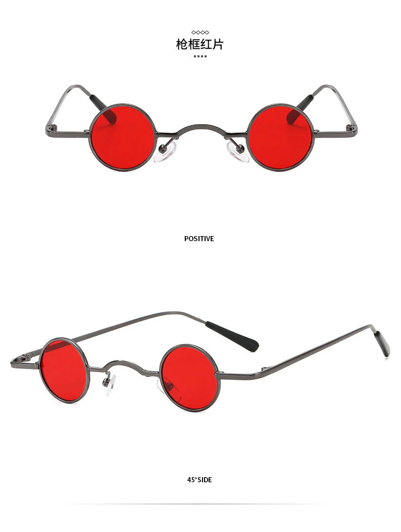 Heidi-Mode | Retro Sonnenbrille mit Kleinem Runden Rahmen für Herren - Image 9