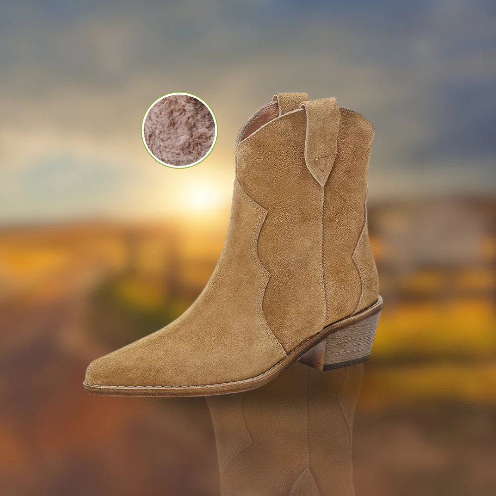 Heidi-Mode | Rindsleder Damen Wildleder Damen Stiefel mit Absatz - Image 11