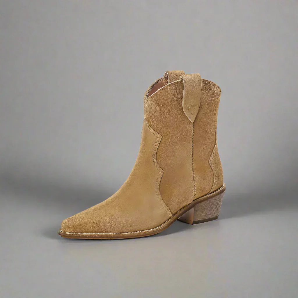 Heidi-Mode | Rindsleder Damen Wildleder Damen Stiefel mit Absatz - Image 6