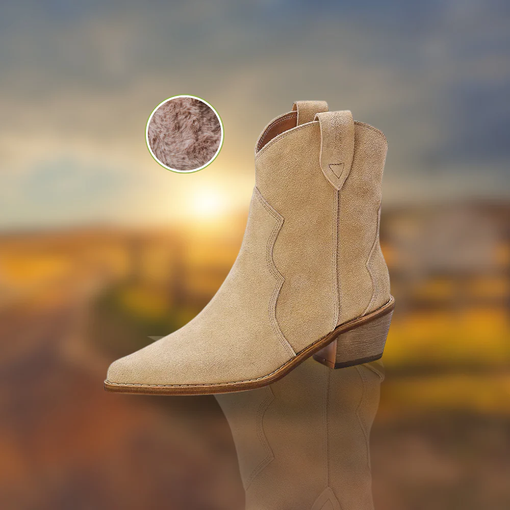 Heidi-Mode | Rindsleder Damen Wildleder Damen Stiefel mit Absatz - Image 7