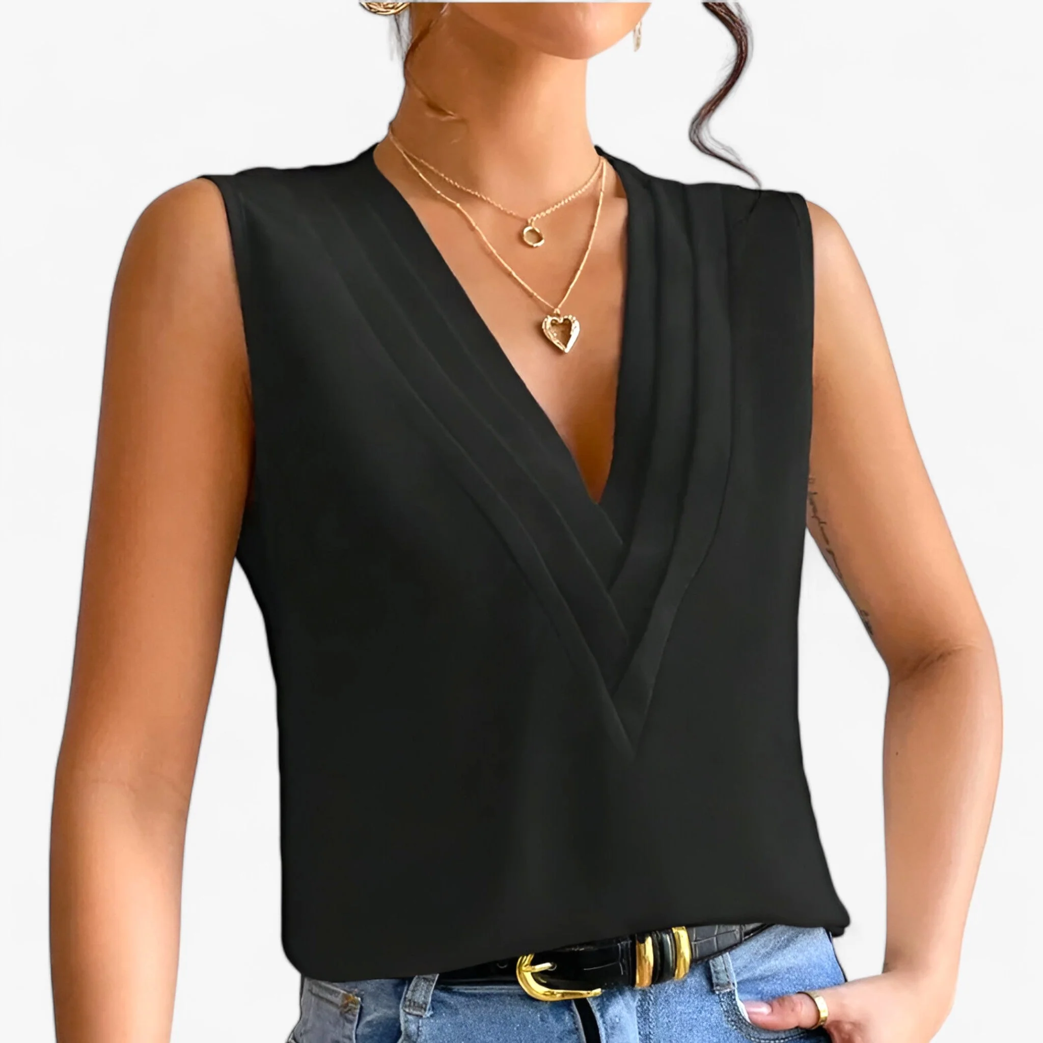 Heidi-Mode | Ärmellose Bluse für Mühelosen Komfort - Image 3