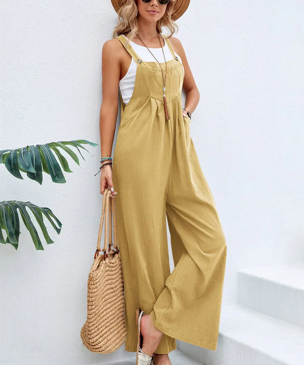 Heidi-Mode | Ärmellose Latzhose Lässig Jumpsuit - Image 3