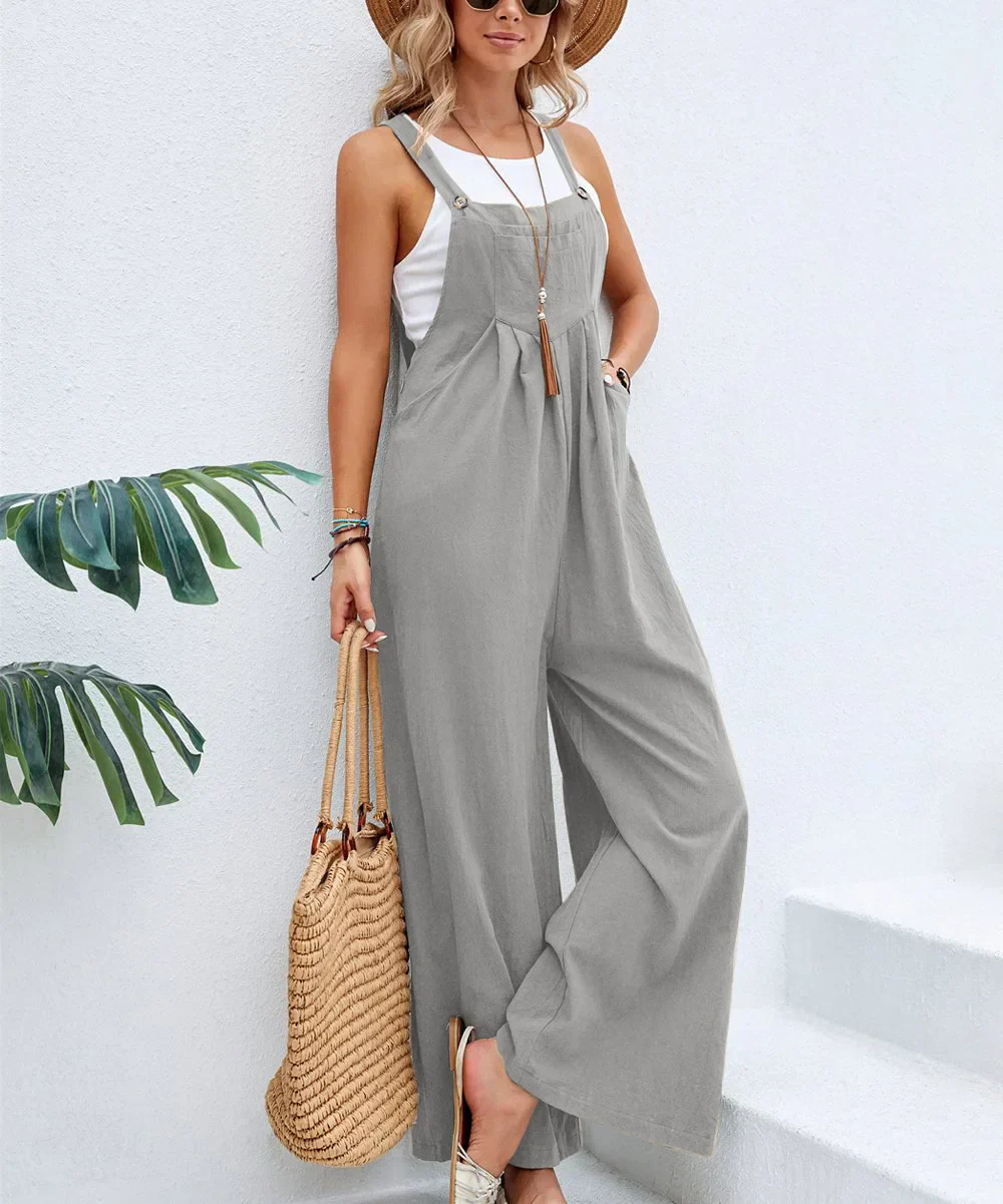 Heidi-Mode | Ärmellose Latzhose Lässig Jumpsuit - Image 5