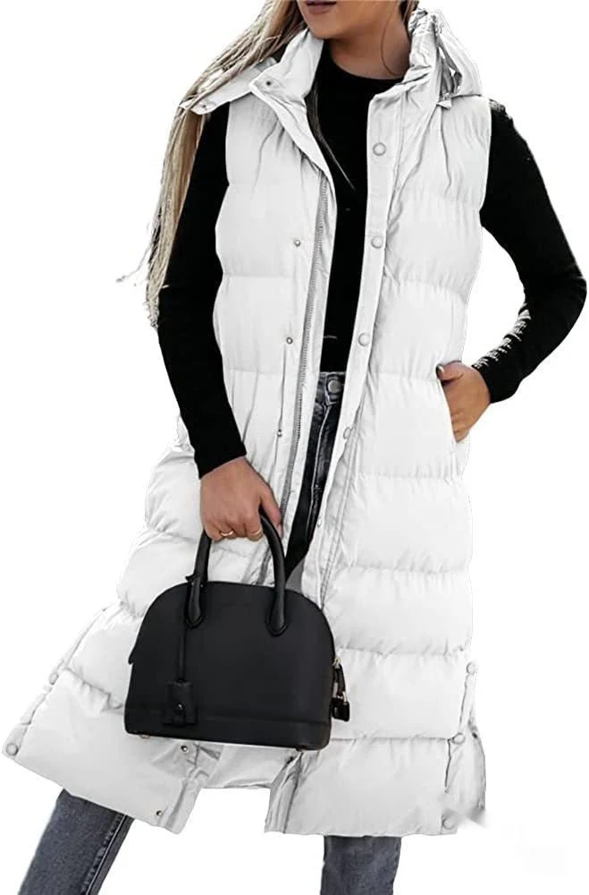 Heidi-Mode | Ärmellose, Lässige Steppjacke mit Kapuze und Reißverschluss - Image 5