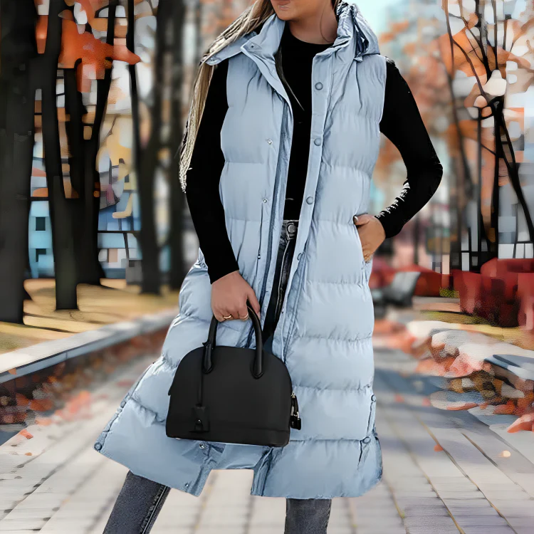 Heidi-Mode | Ärmelloser langer Daunenmantel für Frauen Perfekt für Outdoor-Aktivitäten - Image 3