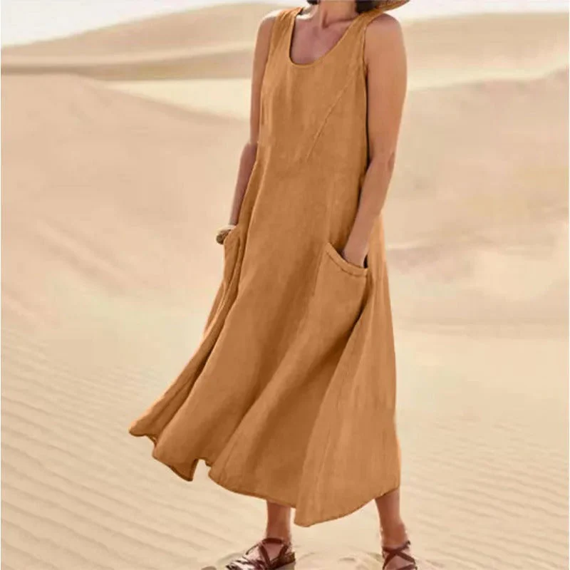 Heidi-Mode | Ärmelloses Leinenkleid mit Taschen für Damen - Image 10
