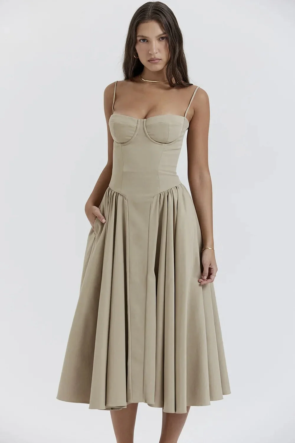 Heidi-Mode | Ärmelloses Midikleid mit Korsett Passform - Image 18