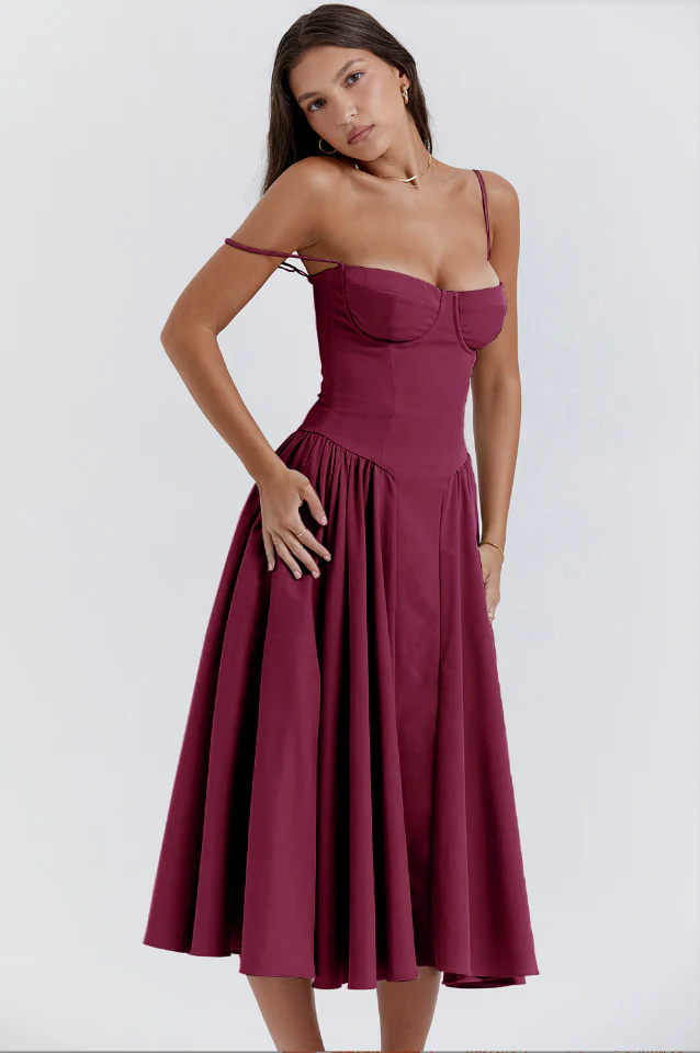Heidi-Mode | Ärmelloses Midikleid mit Korsett Passform - Image 30
