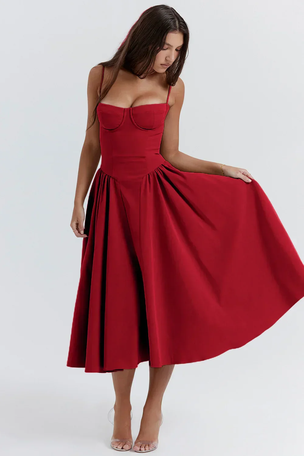 Heidi-Mode | Ärmelloses Midikleid mit Korsett Passform - Image 5