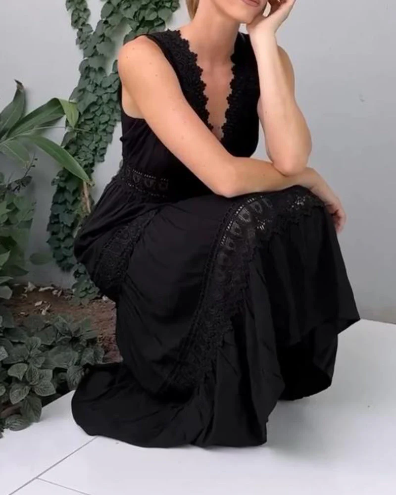 Heidi-Mode | Ärmelloses Spitzen-Midi-Kleid für Damen - Image 4