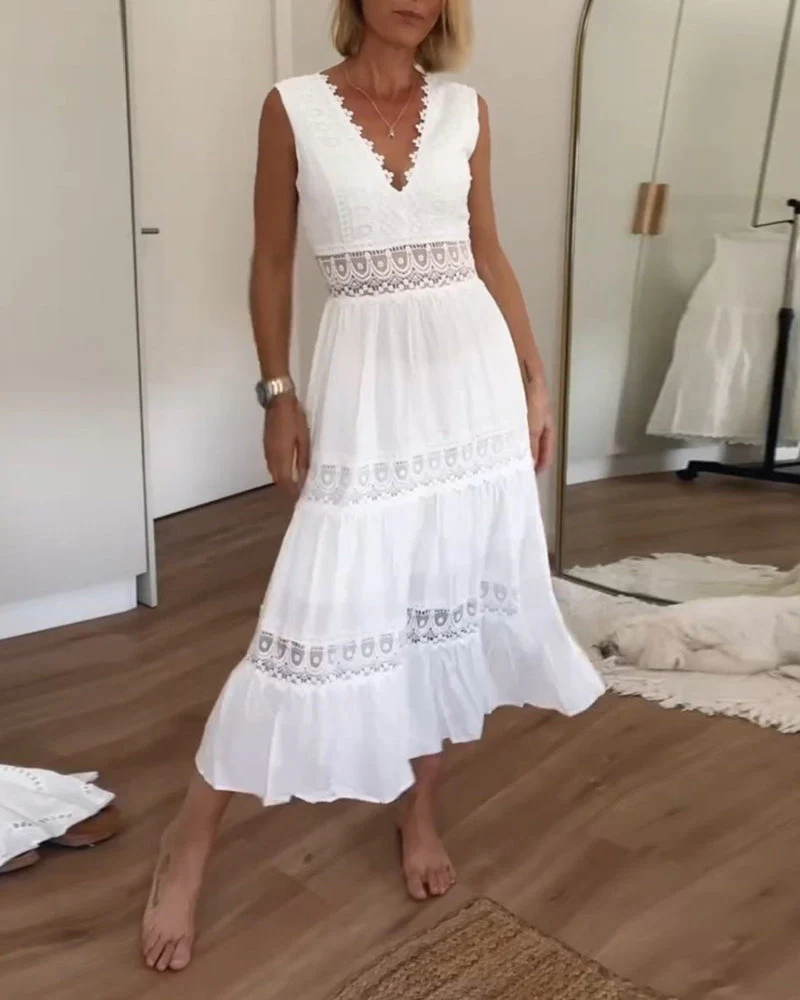 Heidi-Mode | Ärmelloses Spitzen-Midi-Kleid für Damen - Image 7