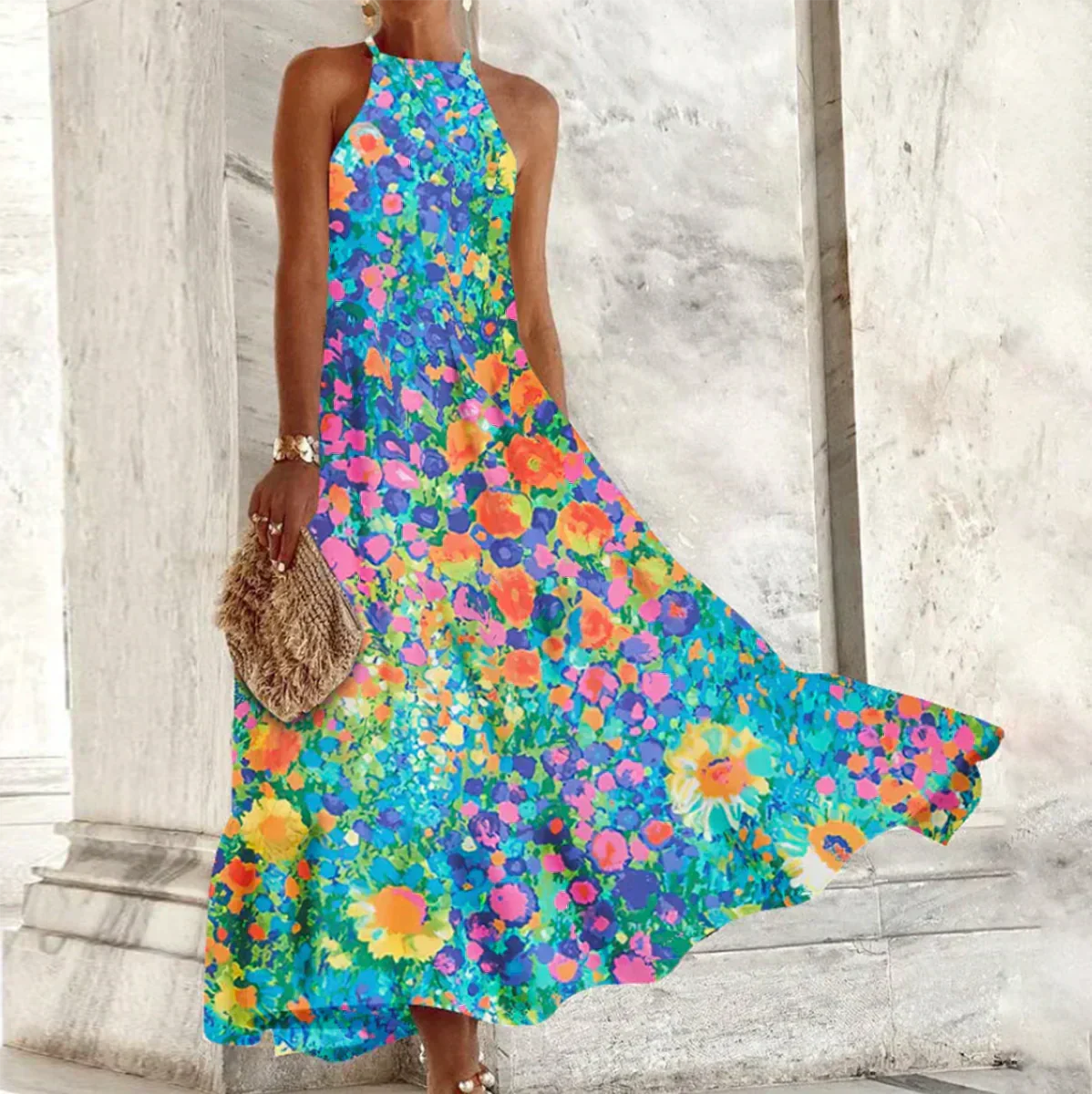 Heidi-Mode | Ärmelloses Maxikleid mit Halter - Image 2