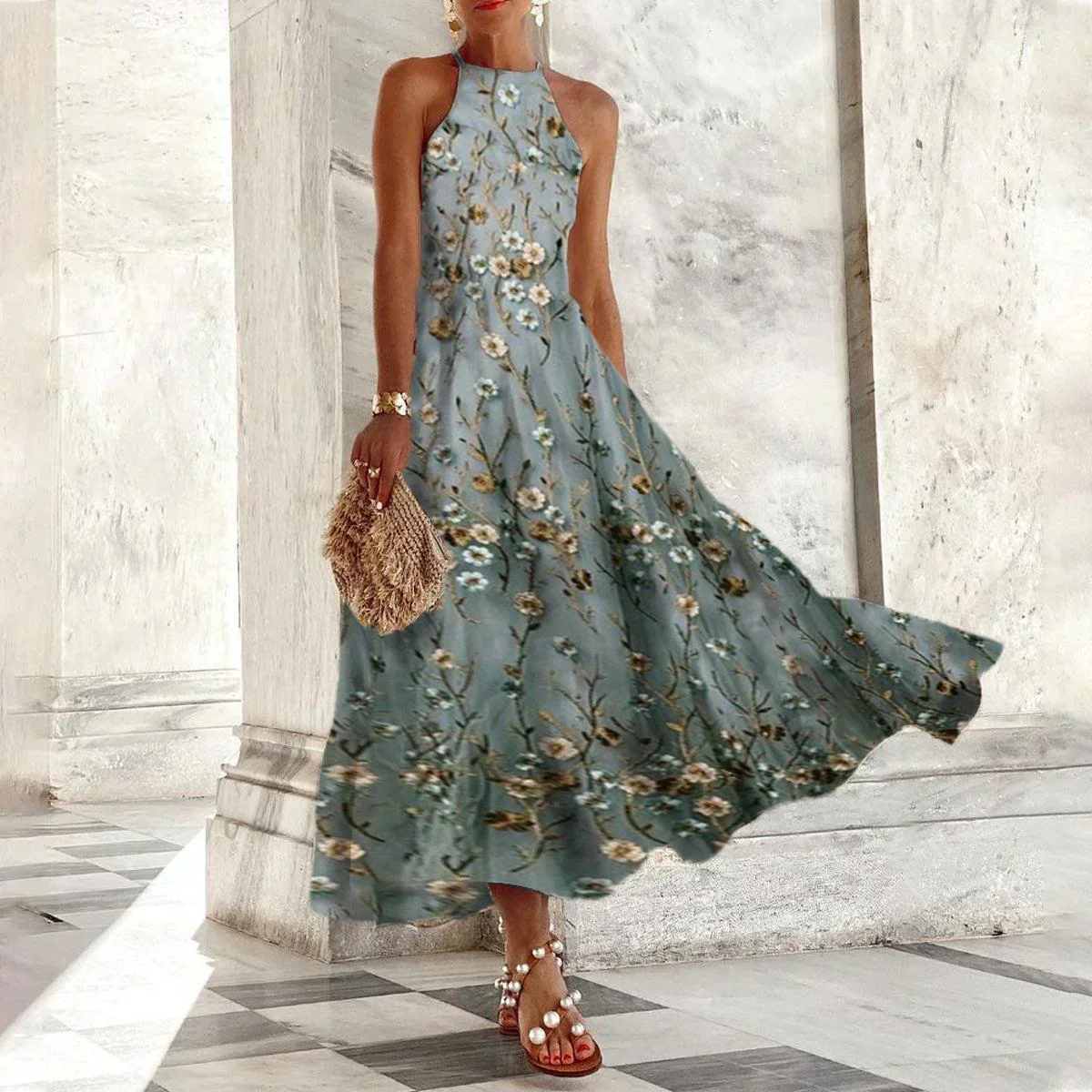 Heidi-Mode | Ärmelloses Maxikleid mit Halter - Image 5