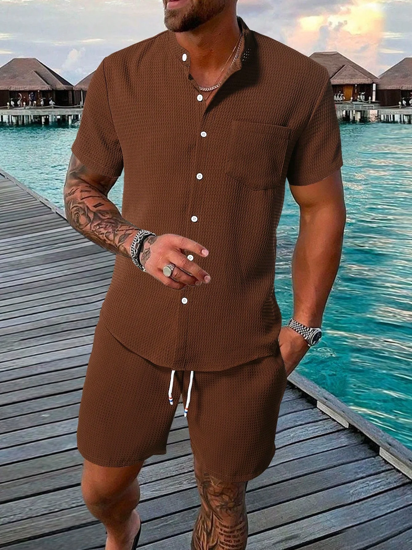 Heidi-Mode | Ärmelshirt und Shorts Satz für Männer - Image 11