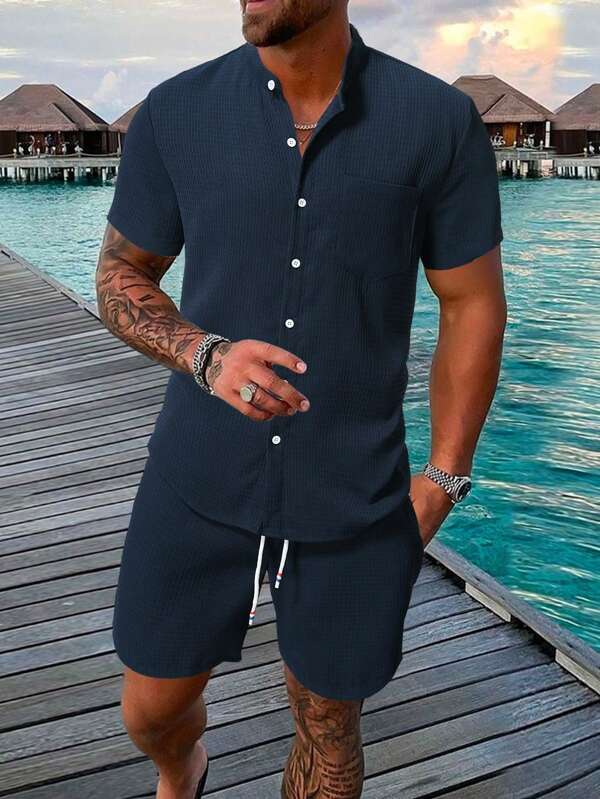 Heidi-Mode | Ärmelshirt und Shorts Satz für Männer - Image 12