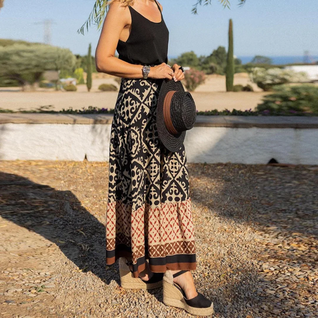 Heidi-Mode | Trendiger Geometrischer High-Waist-Rock für Lässiges Tragen - Image 4