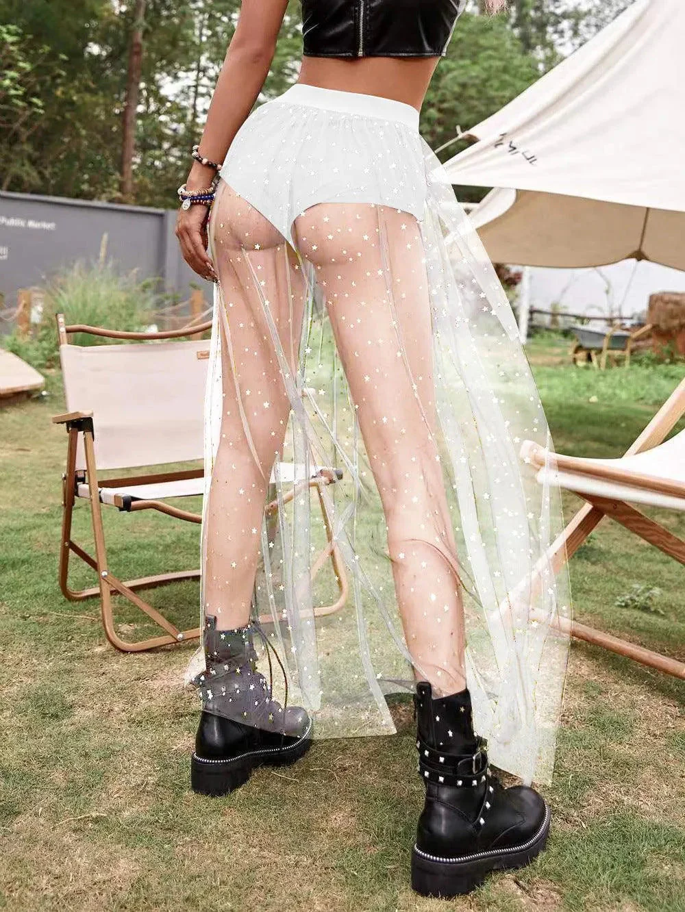 Heidi-Mode | Ruffle Hem With High Waist Made Of Lace - Image 2