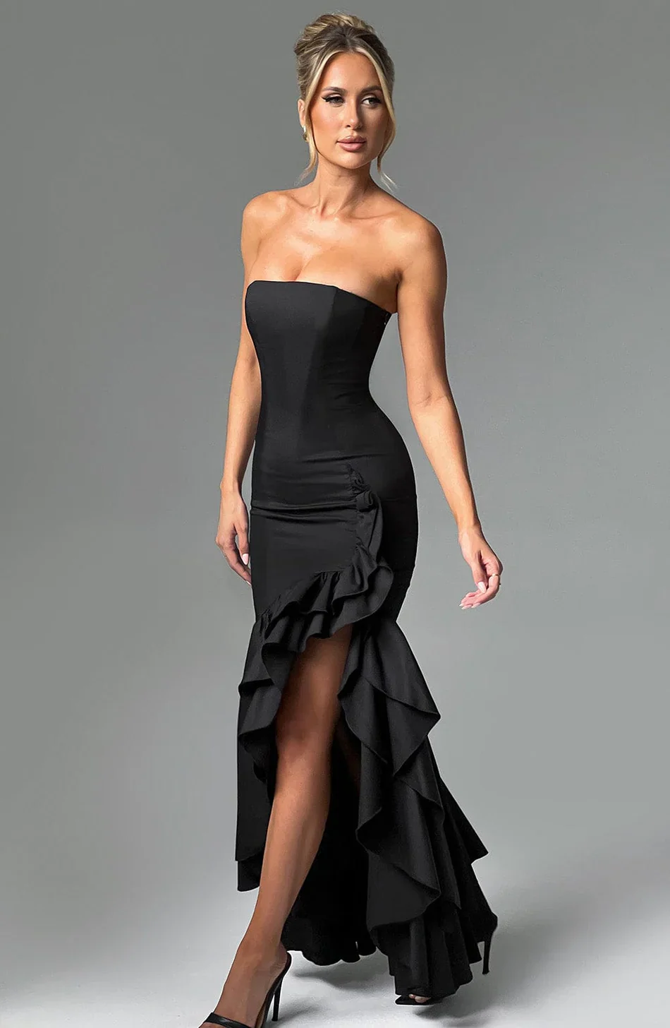 Heidi-Mode | Rüschen Hochgeschlitztes Kleid - Image 11