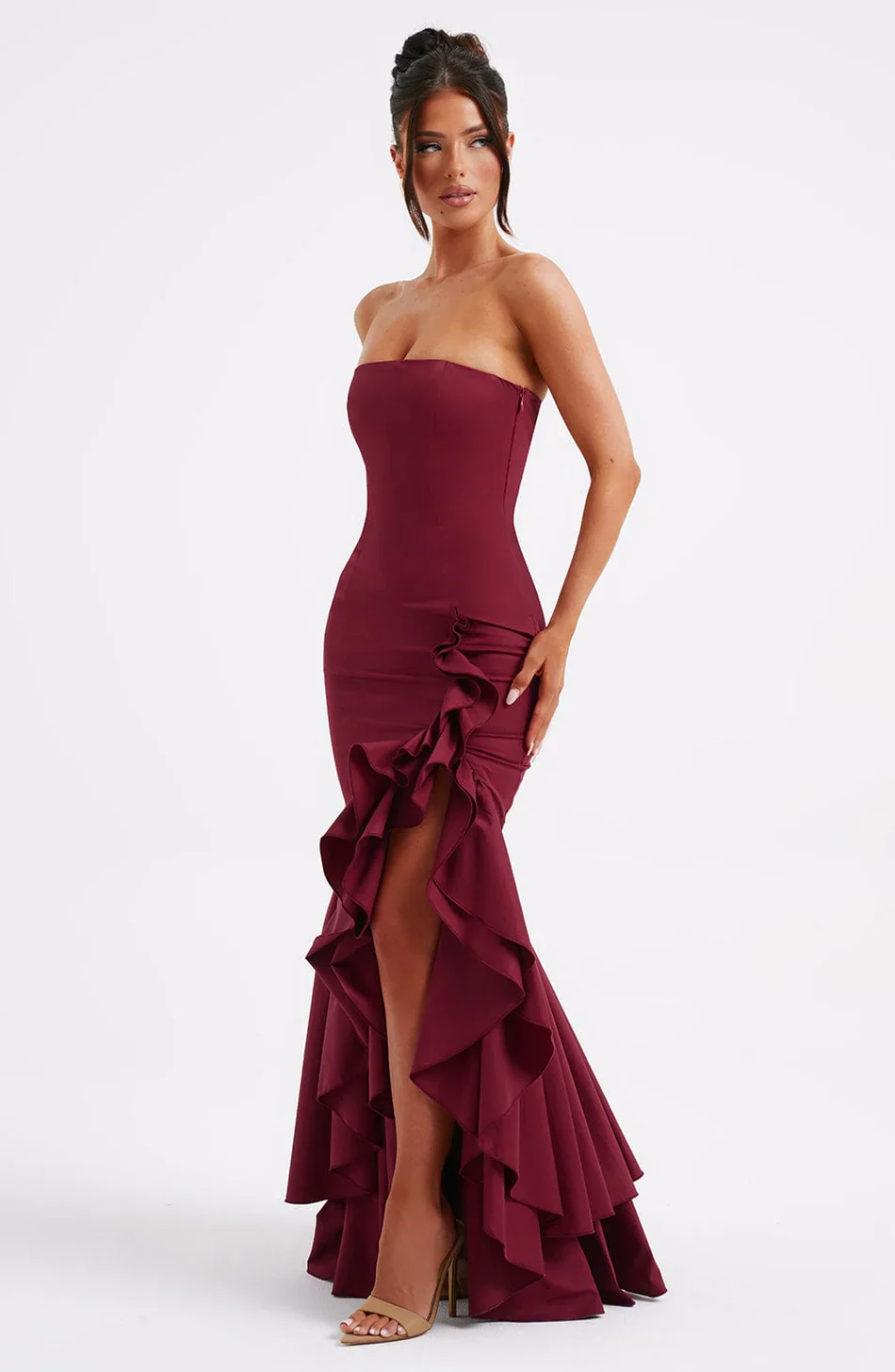 Heidi-Mode | Rüschen Hochgeschlitztes Kleid - Image 9