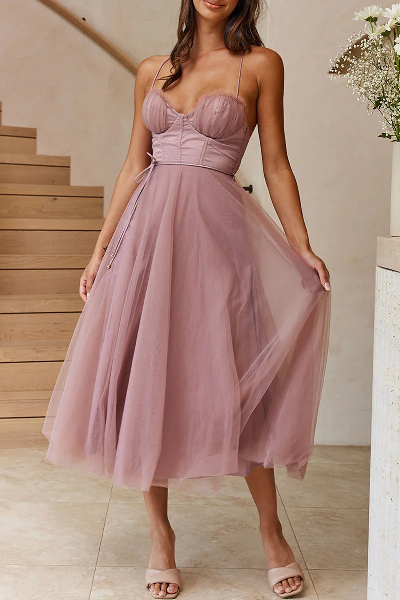 Heidi-Mode | Süß Elegante Einfarbige V-Ausschnitt Prinzessinnenkleider - Image 10