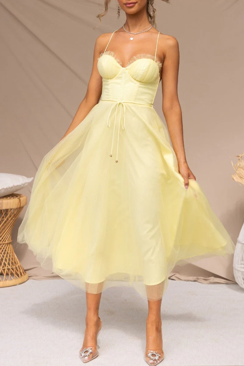 Heidi-Mode | Süß Elegante Einfarbige V-Ausschnitt Prinzessinnenkleider - Image 15