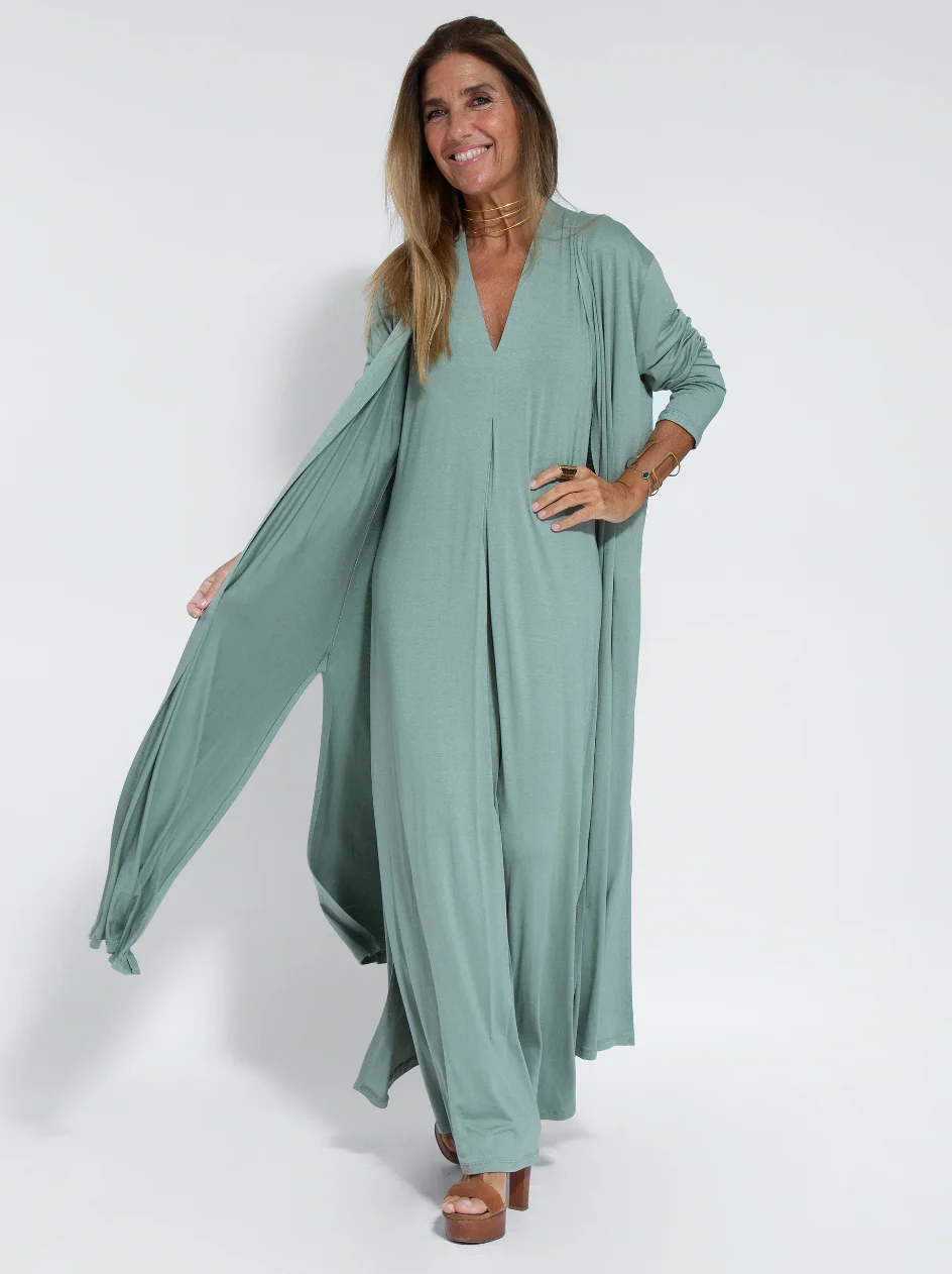 Heidi-Mode | Set mit Langem, Schlank Machendem Kleid und Weste - Image 11