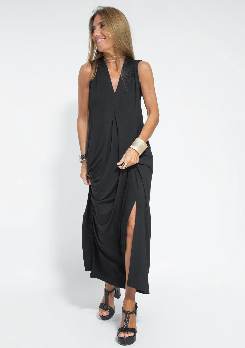 Heidi-Mode | Set mit Langem, Schlank Machendem Kleid und Weste - Image 6