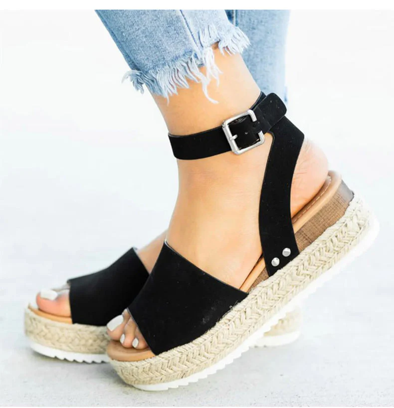 Heidi-Mode | Sandalen Damen Knöchelriemen Espadrille Schuhe für Den Sommer - Image 4
