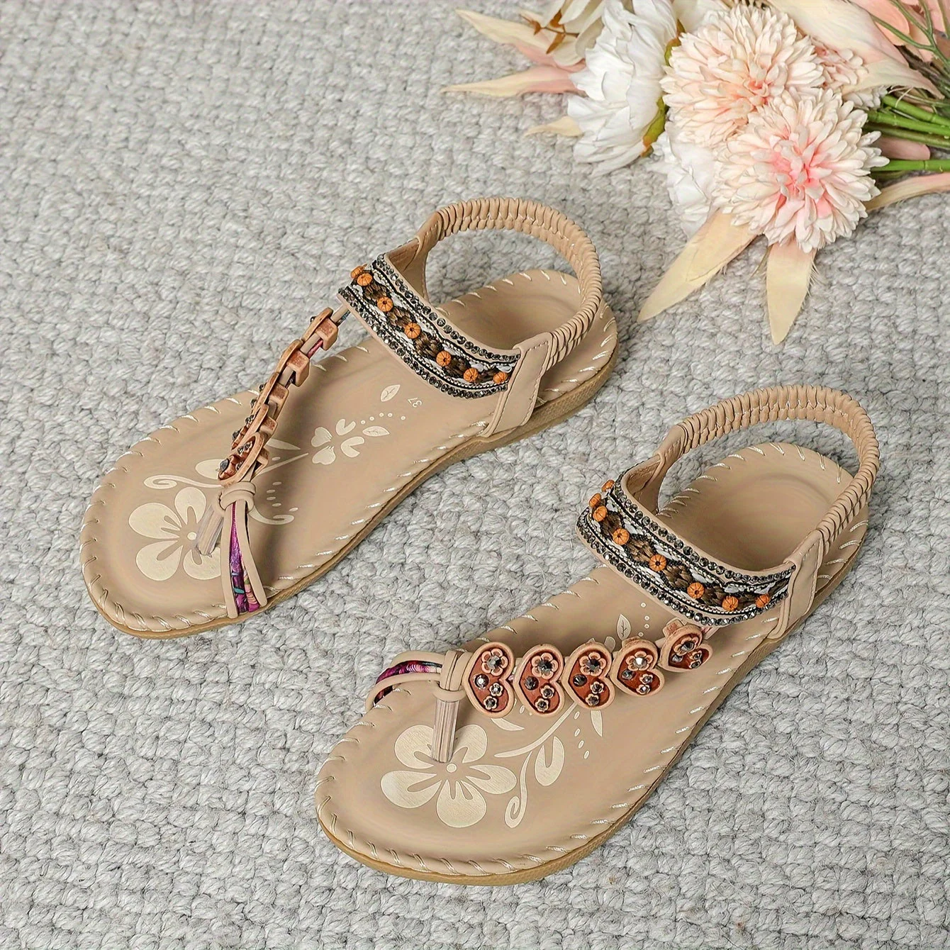 Heidi-Mode | Sandalen Flach Elastischer Knöchel Orthopädische Sandalen Damensandalen - Image 12